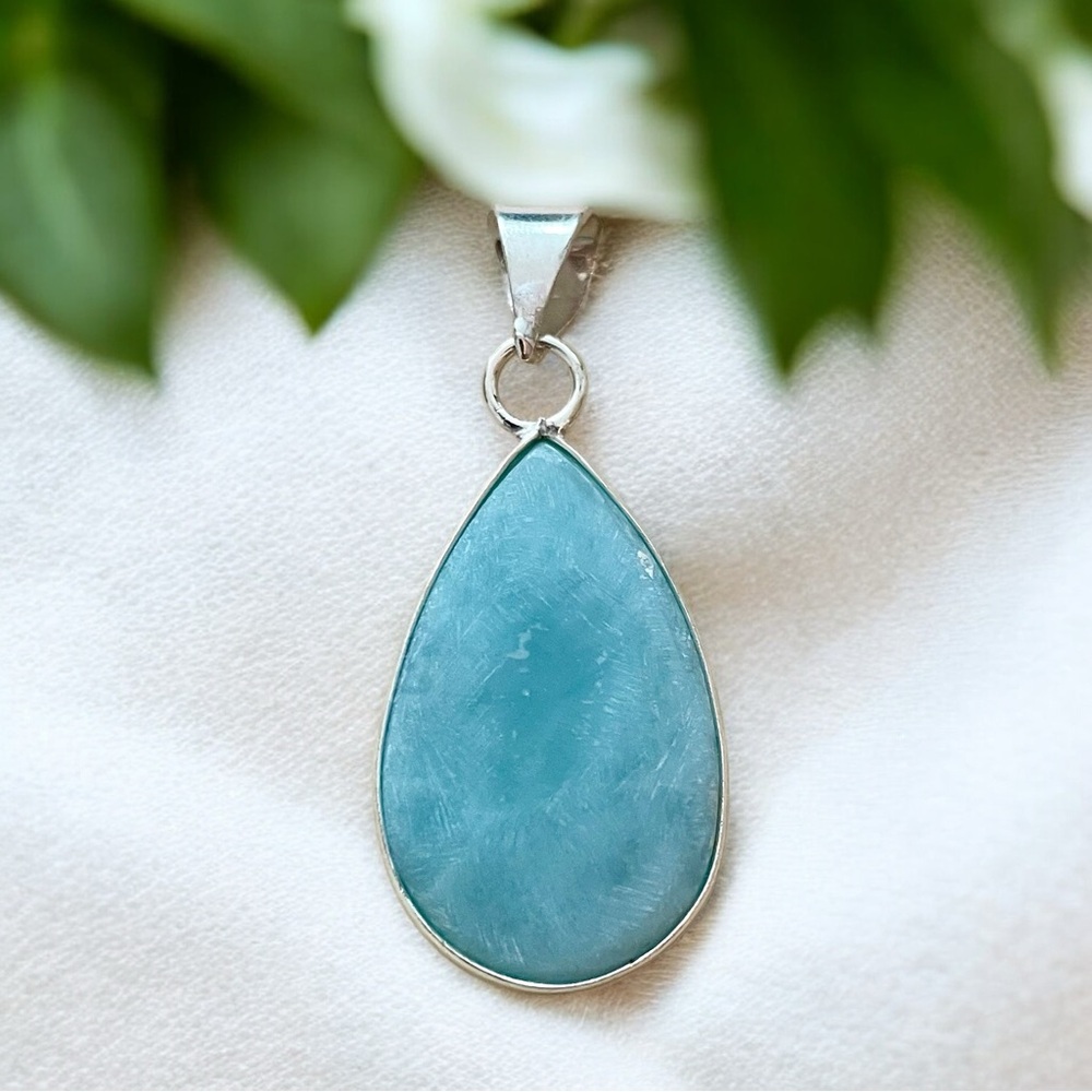 ❌SOLD❌Handmade Larimar Gemstone Pendant - Picture 3 of 3